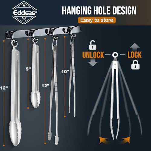 Tongs For Cooking Up To 600°F Metal Kitchen Tweezers Tongs 12" (4 Count)