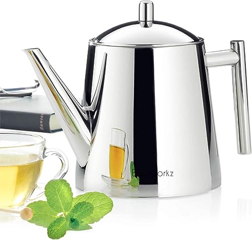 Stainless Steel Teapot with Removeable Infuser 27 oz Stovetop Tea Maker for Fruit Herbal and Infusion Tea