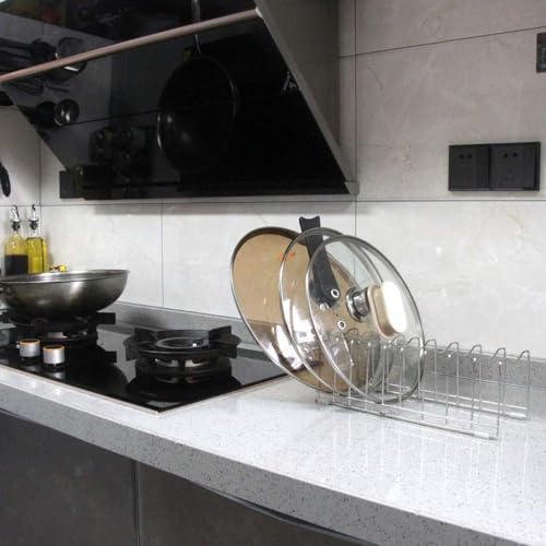 Pot Lid Organizer Pan Lid Organizer Kitchen Pot Lid Rack Suitable for Bakeware Dish Plate (2 Count)
