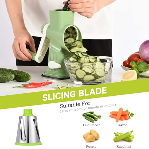 Rotary Cheese Grater Hand Crank Transparent