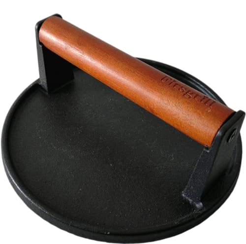 Cast Iron Grill Presses with Wood Handle