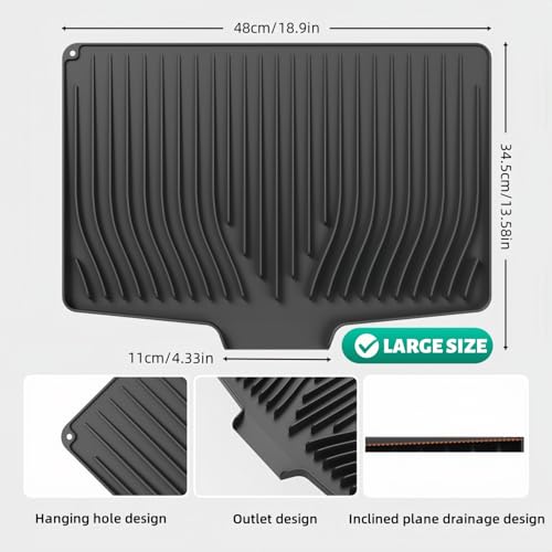 Silicone Dish Drying Mat for Kitchen Counter