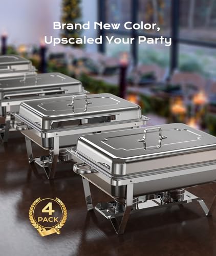Chafing Dishes for Buffet 4 Pack (4 Count)