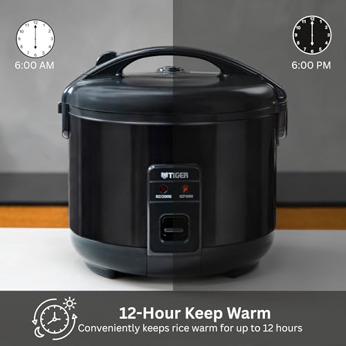 JNP-S10U-KY 5.5 Cup Capacity Rice Cooker with Non-Stick Inner Pot, Retractable Power Cord, and Keep Warm up to 12 hours, Black