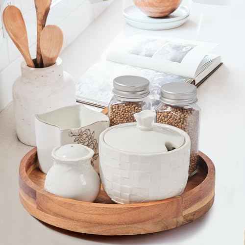 2 Pack] 9" Wood Lazy Susan Organizer for Cabinet (2 Count)