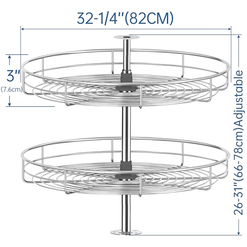32 1 4" Chrome Corner Cabinet Lazy Susan