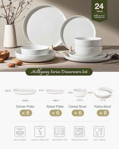 Milkyway 24 Piece Dinnerware Set with Pasta Bowls