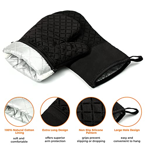 4PCS Oven Mitts and Pot Holders Sets 500°F Pot Holders for Kitchen Heat Resistant Oven Gloves Anti (4 Count)