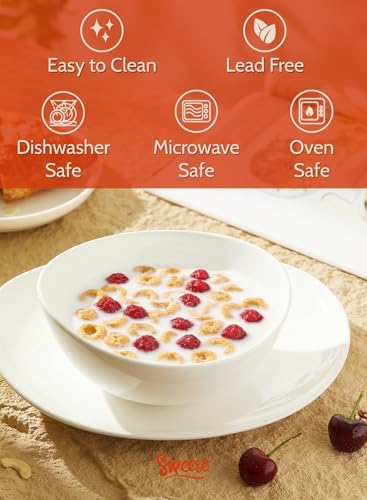 28 oz Large White Porcelain Bowls (6 Count)