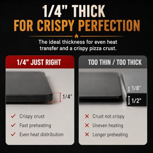 13"x13" Square Pizza Stone Baking Steel for Oven and BBQ Grill