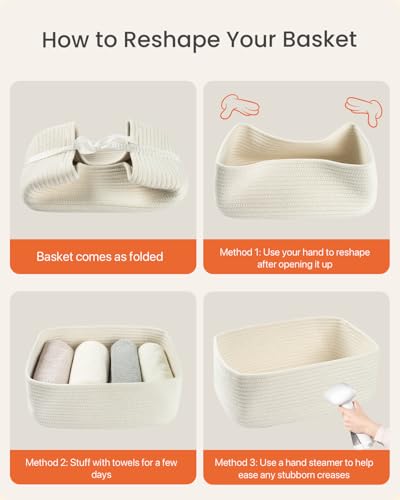 Small Woven Storage Basket for Organizing (3 Count)