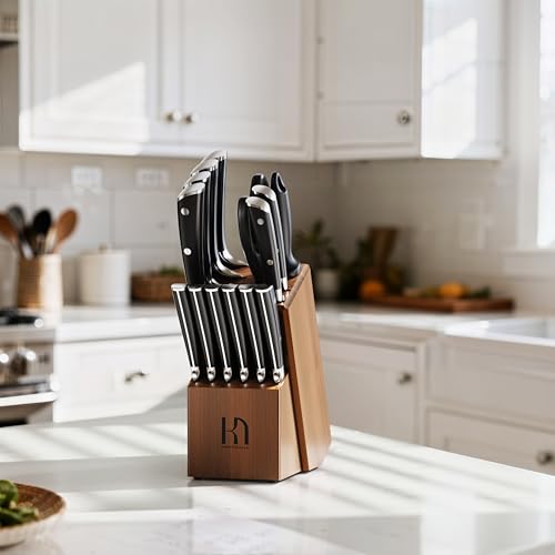 15 Pcs Japanese Knife Set with Sharpener