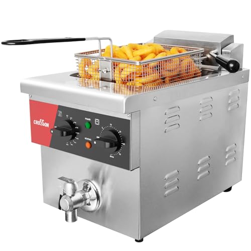 8L Countertop Electric Deep Fryer with Draining Valve