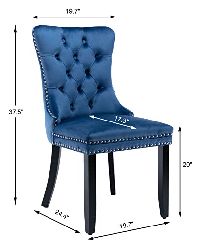 Blue Velvet Dining Chairs Set of 6 (6 Count)