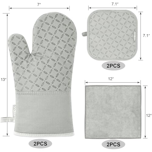 Oven Mitts and Pot Holders 6pcs Set (6 Count)