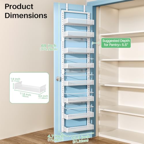 8 Tiers Narrow Over the Door Organizer