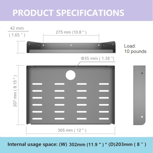 Metal Floating Wall Mounted Shelf Bracket for AV