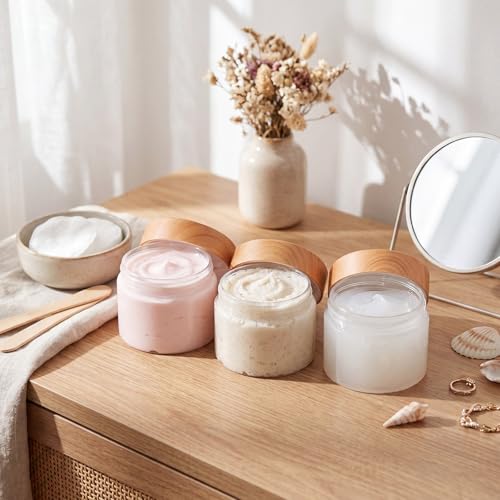 6 Pack 2 oz Plastic Jars Containers with Lids Wide (6 Count)