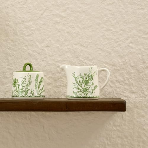 Green Garden Toile De Jouy Ceramic Sugar and Creamer Set (2 Count)