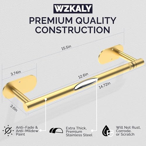 Gold Paper Towel Holder Under Cabinet Self Adhesive or Wall Mount
