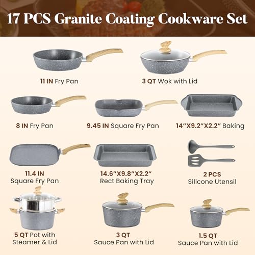 Granite Pots and Pans Set Non Stick