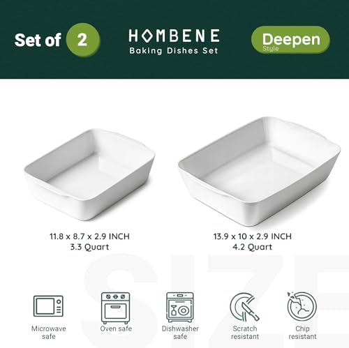 HOMBENE Ceramic Baking Dish (2 Count)