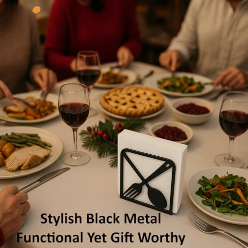 Coffee Cup & Fork Napkin Holder for Table (2 Count)