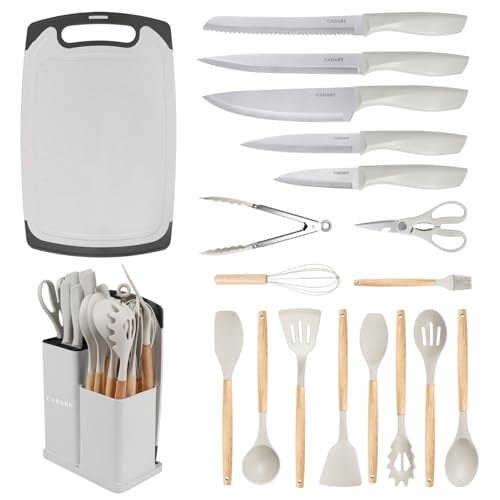 19PCS White Kitchen Cooking Utensils Set Kitchen Tools Set (19 Count)