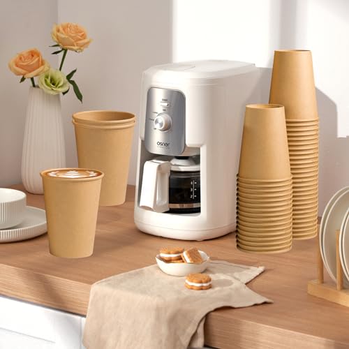 180 Pack 12 oz Coffee Cups Brown Kraft Disposable Hot Paper Cups (180 Count)