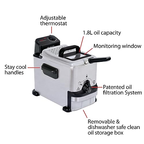 EZ Clean Compact Electric Deep Fryer with Basket
