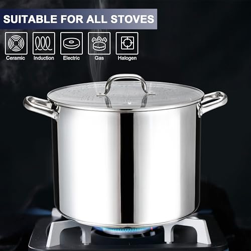 14 QT Stainless Steel Large Stock Pot