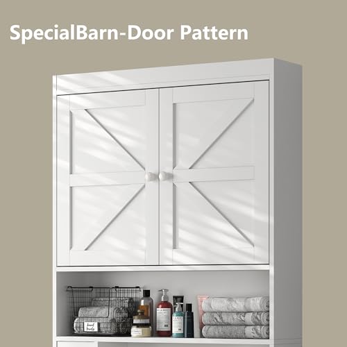 Over The Toilet Storage Cabinet with Barn Doors