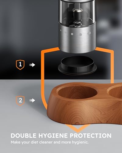 Mini Electric Salt and Pepper Grinder Set with Wood Base (2 Count)