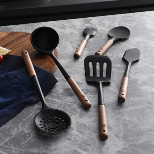 Silicone Rice Paddle with Wooden Handles