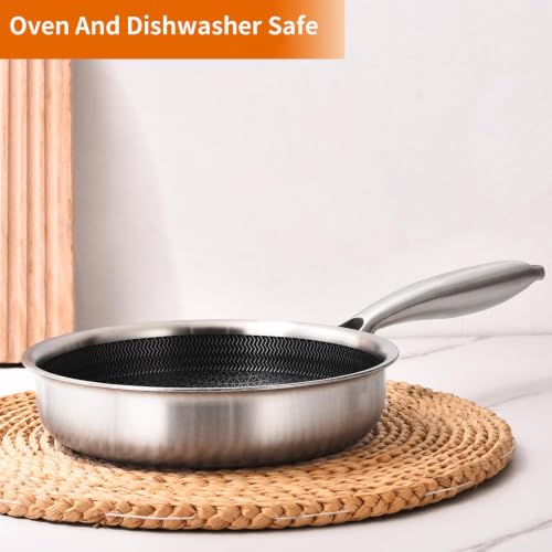 Tri Ply Stainless Steel Frying Pan 5.6" Nonstick kitchen skillet