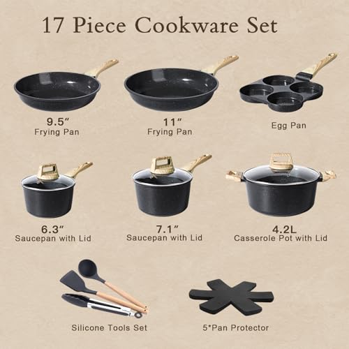Ceramic Pots and Pans Set Non Stick