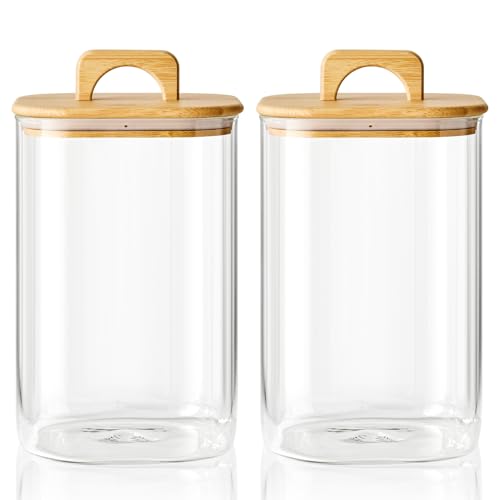 Sweejar 4 qt Large Jars with Bamboo Lids