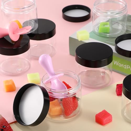 6 Pack 32 oz Plastic Jars Containers with Lids Wide (6 Count)
