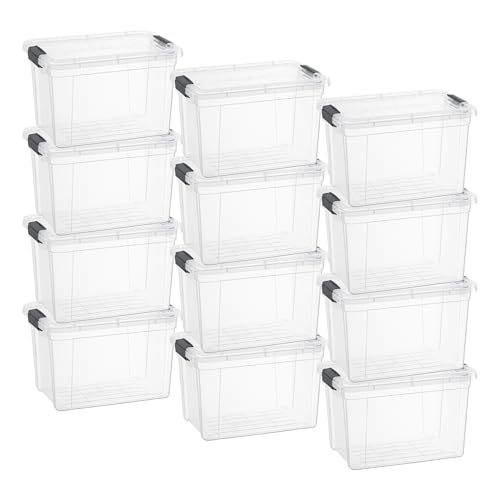 2.5 Quart Clear Plastic Storage Boxes with Lids (12 Count)
