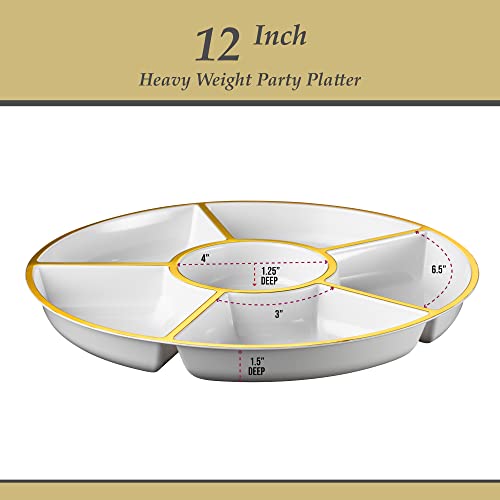 6 Sectional Round Plastic Serving Tray