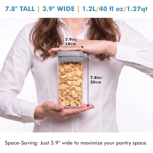 6 PC 1.2L Airtight Food Storage Containers with Lids BPA Free Plastic (6 Count)
