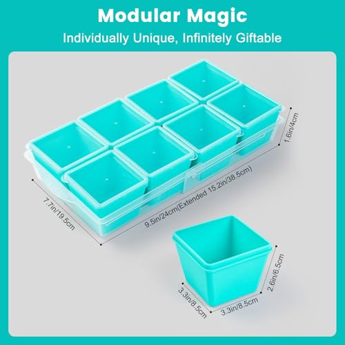 1 Cup Silicone Freezer Molds with Lids & Base (8 Count)