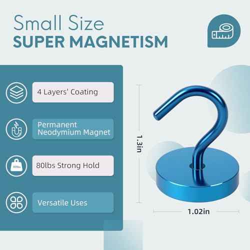 Magnetic Hooks Large Opening (6 Count)