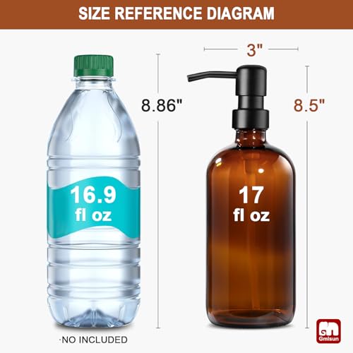 Amber Glass Soap Dispenser (6 Count)