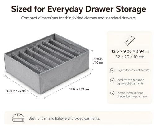 4 Pack Drawer Organizers for Clothing (4 Count)