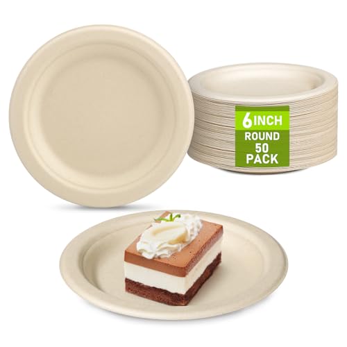 Small Disposable Plates 6 inch (50 Count)