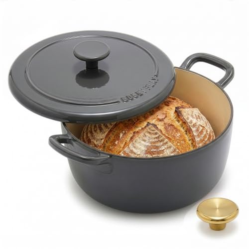 x Bobby Flay 5.5QT Enameled Cast Iron Dutch Oven With Lid