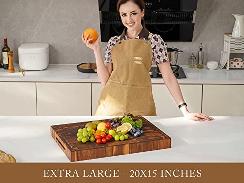 X Large Walnut Wood End Grain Cutting Board 20x15x2" Butcher Block