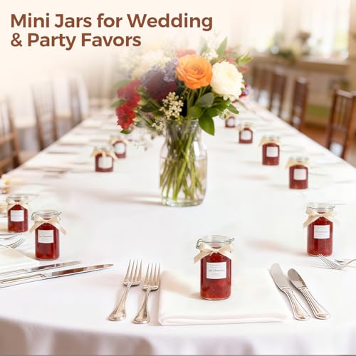 Small Glass Spice Jars with Airtight Lids 4oz 12 Pack with Labels (12 Count)