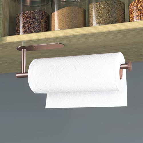 Adhesive Paper Towel Holder Under Cabinet Wall Mount for Kitchen Paper Towel